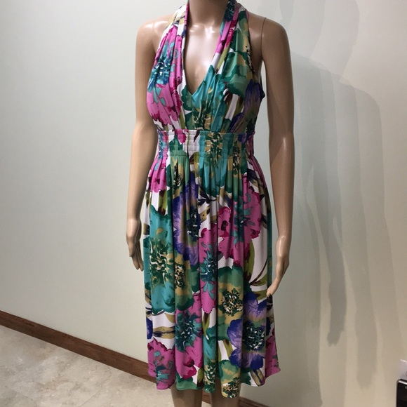 Calvin Klein Floral Midi Dress LAST CHANCE - Picture 1 of 4